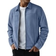 thumbnail image 7 of Hulanddfd Mens Jacket Zip Up Collared Coat, Lightweight Long Sleeve Outerwear with Pockets, Casual Spring Top, 7 of 7