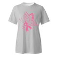thumbnail image 4 of TSADFHJI Hauts d'Été Boho pour Femmes T-Shirt Imprimé à Manches Courtes Col Rond Blouse L Gris, 4 of 5
