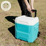 Igloo 16 QT Laguna Hard Side Ice Chest Cooler with Wheels, Aqua Blue
