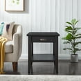 thumbnail image 3 of Leick Home Laurent Solid Wood End Table with Drawer and Shelf, Black, 3 of 18