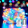 thumbnail image 2 of Cadena de luces Minetom, 20 m, 100 LED, multicolor, batería impermeable, 2 of 9