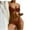 Brown, variant on hoksml Women Bathing Suit Fashion Women Split Two Piece Swimsuit Show Waist Solid Color Sexy Bikini Clearance