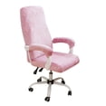 thumbnail image 1 of Funda para silla de oficina FORCHEER, reposabrazos grande de terciopelo rosa, 1 of 7