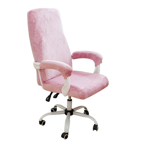 Funda para silla de oficina FORCHEER, reposabrazos grande de terciopelo rosa