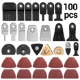 thumbnail image 1 of 100-Pc Oscillating Blade Kit Multi Tool Saw Multi Tool Accessory for Repairing Cutting, 1 of 11