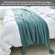 thumbnail image 5 of Manta de sofá de punto suave con borla, cama, mantón de siesta de oficina, manta decorativa para sofá, color beige Scienceny LF000016-06B, 5 of 7