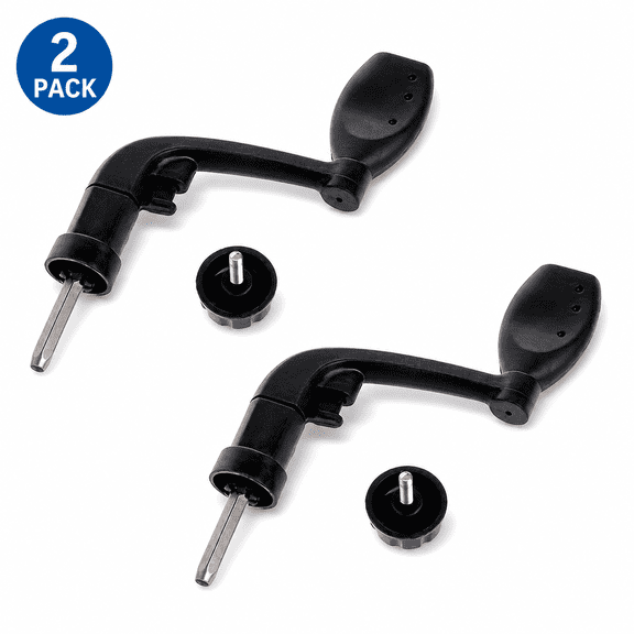 2pcs Fishing Spinning Reel Handle Grip Replacement, Fishing Reel Handle Plastic Fishing Reel Power Handle Crank Arm Spinning Reel Folding Rotary Knob Repair Parts Black Fishing Reels and Accessories