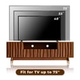 thumbnail image 2 of 66.8" Brown Wood TV Stand with Drawer and Cabinet for 75" TV, Mid Century Modern Media Console with Cable Management for Living Room Bedroom, 2 of 9