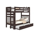 thumbnail image 4 of Bedz King Tall Bunk Beds Twin over Twin Mission Style with End Ladder and a Twin Trundle, Dark Cherry, 4 of 9