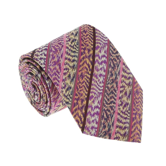 Missoni U4305 Pink/Purple Flame Stitch 100% Silk Tie for mens