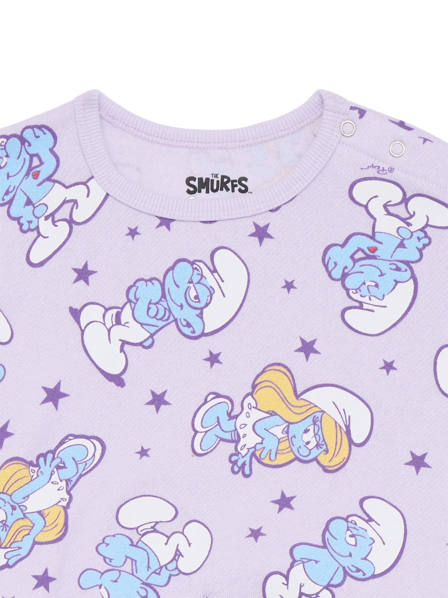 Smurfs Baby Boys or Girls Bubble Sleeve Printed Sweatshirt and Joggers Set, 2-Piece, Sizes 0/3M-24M