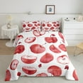 thumbnail image 2 of Manfei Red Apple 3-Piece Full Size Comforter Sets,Watercolor Fruit Bedding Comforter Set,Kawaii Cute Lightweight Bedding Sets,Breathable Cartoon Room Decoration,Reversible, 2 of 8