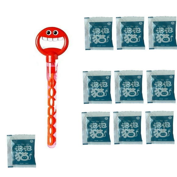 Vacemry Bubble Wand Product 32 Holes Smiling Face Stick With 13 Packs Refill Bubble Solution, Summer Outdoor Activities Products For KidsChildren, Large Number Of Colorful Bubbles, Garden Park