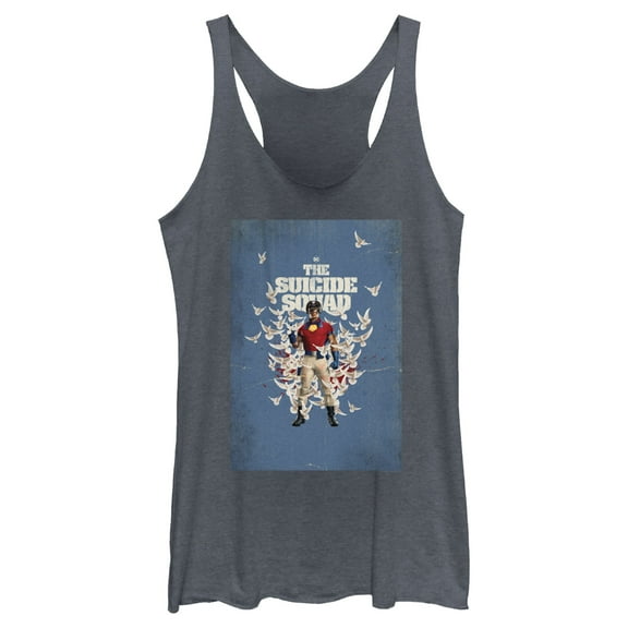 Women's The Suicide Squad Peacemaker Poster  Racerback Tank Top Navy Blue Heather X Large
