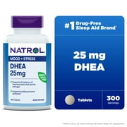 Natrol  Mood & Stress DHEA 25mg With Calcium, Dietary Supplement for Balance of Certain Hormone Level and Mood Support, 300 Tablets, 300 Day Supply