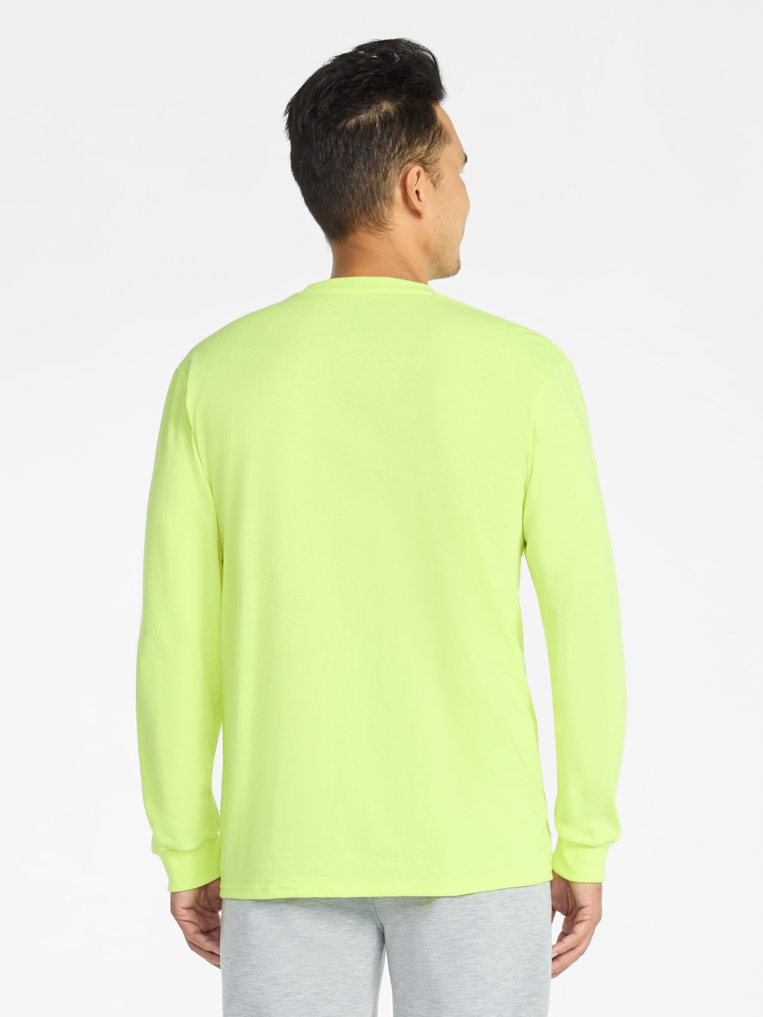 Athletic Works Men's and Big Men's Cotton Tee with Long Sleeves, Sizes S-3XL