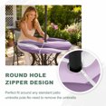 thumbnail image 5 of Round Outdoor Tablecloth with Umbrella Hole and Zipper, Purple Ombre Fitted Table Cover with Elastic Edge for 45-54 Inch, Modern Geometric Moire Abstract Art Waterproof Patio Tablecoths for Picnic, 5 of 9