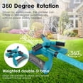 thumbnail image 2 of Automatic 360-Degree Rotating Garden Sprinkler with Large Three-Arm Design, ABS Material, 8-10M Spray Diameter, 4.5kgs/80psi Working Pressure, Blue Color, Includes Butterfly Base and Sprinkler Head, 2 of 7