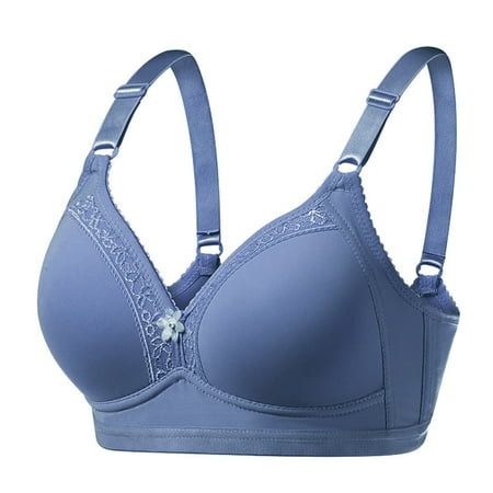 

dmqupv Cotton Sports Bras for Women Womens Rimless Underwear Push Up Large Cup Thin Cotton Rimless Bra 36c Bra Pack Blue 80C
