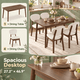 thumbnail image 4 of Ktaxon Modern Dining Table Set for 4, Solid Wood Dinner Table with 4 Padded Chairs for Home, Kitchen, Restaurant, 47" Walnut, 4 of 8