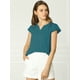 thumbnail image 2 of Camiseta Manga Tulipán Cuello En V Básico Para Mujer Azul eléctrico XL Allegra K, 2 of 6