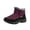 Wine, variant on Insulated Winter Boots for Women - -Lined Cold Weather Outdoor Footwear With Low Heel Pull-On Design