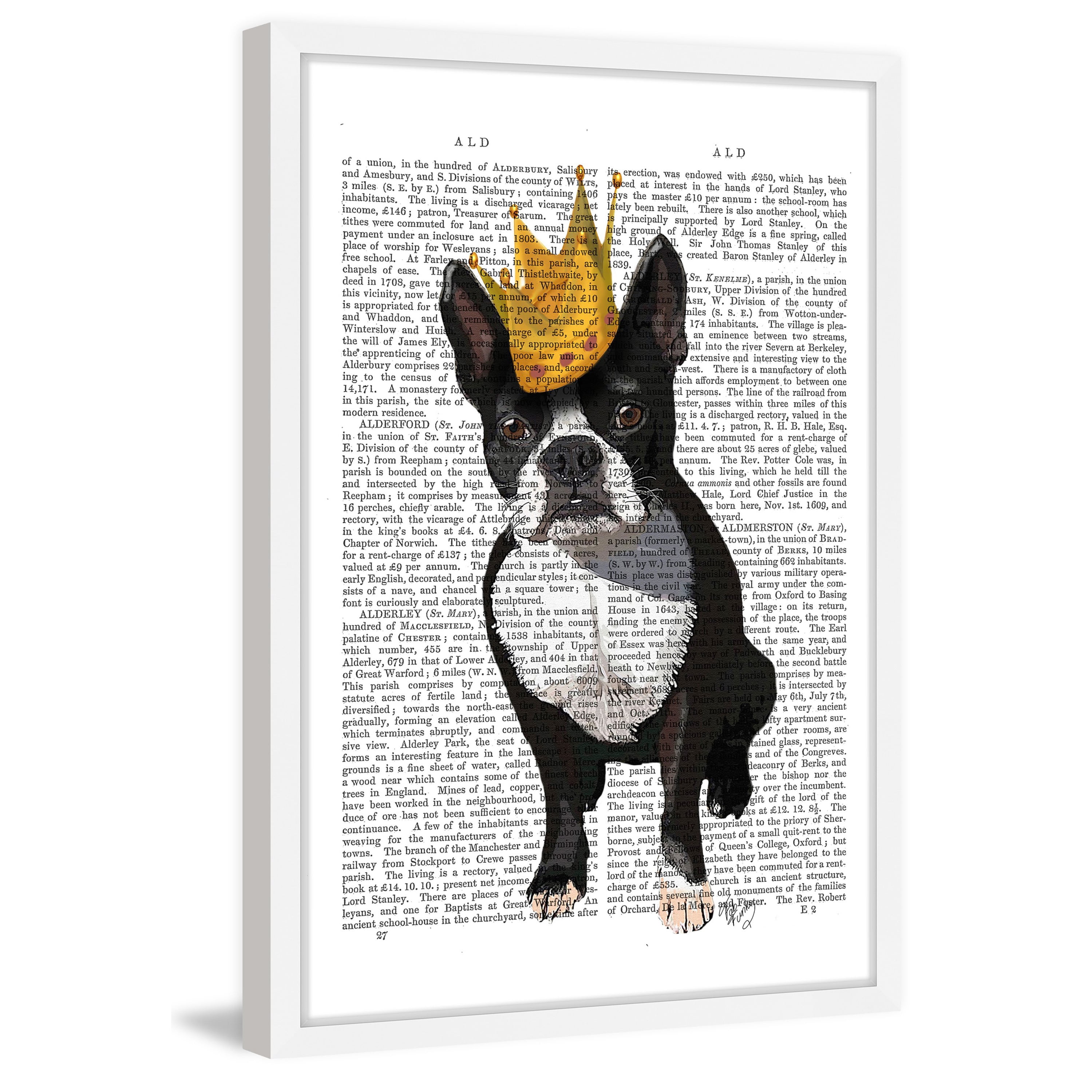 Marmont Hill "Boston Terrier Crown" Framed Painting Print
