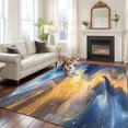 thumbnail image 2 of 8'x10' Area Rugs, Blue Yellow Indoor Outdoor Area Rug for Living Room Bedroom, Modern Contemporary Abstract Washable Bathroom Rugs Kitchen Floor Carpet Mats Home Decor Aesthetic, 2 of 8