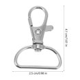 thumbnail image 3 of 60pcs Swivel Snap Hooks Key Chain Lanyard Clips D Rings Tri-Glide Slide Buckles, 3 of 5