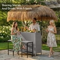 thumbnail image 5 of LAZZO 3 Pieces Outdoor Bar Set, Patio Wicker Bar Set with Height Stools and Islander Tiki Bar for Garden, Gray, 5 of 9