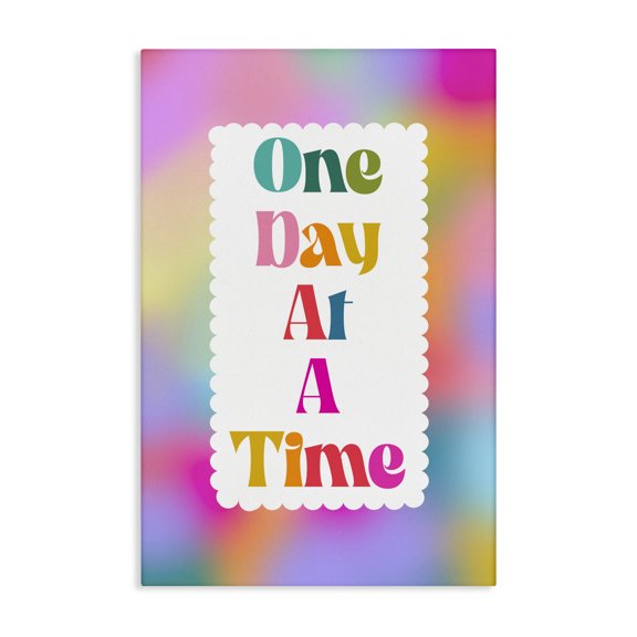 Stupell Industries Contemporary Bright One Day At A Time Canvas Art, 16 x 24, by Pooja Dave