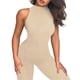 thumbnail image 1 of Gibobby Pantalones cortos Mono ajustado sexy ajustado sin mangas con cintura alta y realce de cadera para mujer(Beige， S), 1 of 5