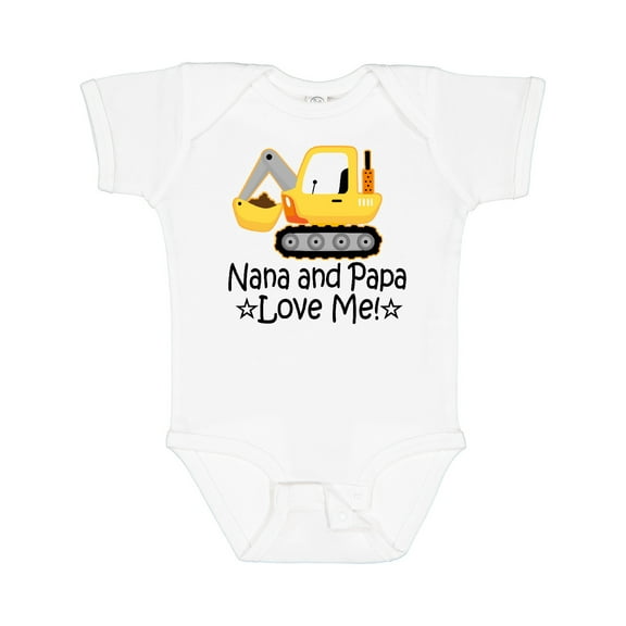 Inktastic Nana and Papa Love Me Grandson Truck Boys Baby Bodysuit