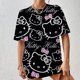 thumbnail image 1 of Camiseta de Hello Kitty para mujer, camisetas de calle 3D de dibujos animados abstractos, camisetas informales de manga corta con cuello redondo, Tops sueltos de talla grande de verano, 1 of 6
