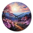 thumbnail image 2 of Designart « Rhododendron Paysage Pointillisme Point III » Horloge Murale Florale Surdimensionnée, 2 of 6