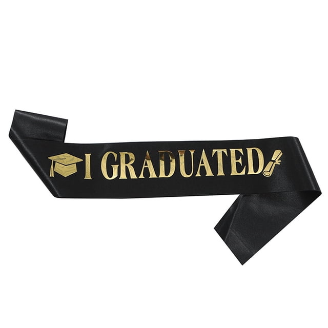 Fgnfyis I Graduated Sash Ribbon Graduation Stole Accessory Party Decoration Supplies for Graduate Celebration Black