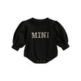 thumbnail image 1 of ZAXARRA Baby Girl?s Leopard Letter Print Round Neck Puff Sleeve Romper, 1 of 8