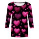 thumbnail image 4 of RKSTN Valentines 3/4 Sleeve Tops for Women Oversized Crewneck Valentine's Day Graphic Printed Short Sleeve T Shirt Womens Casual Round Neck Loose Comfy Loves Heart Print Three Quarter Sleeve Shirts, 4 of 6