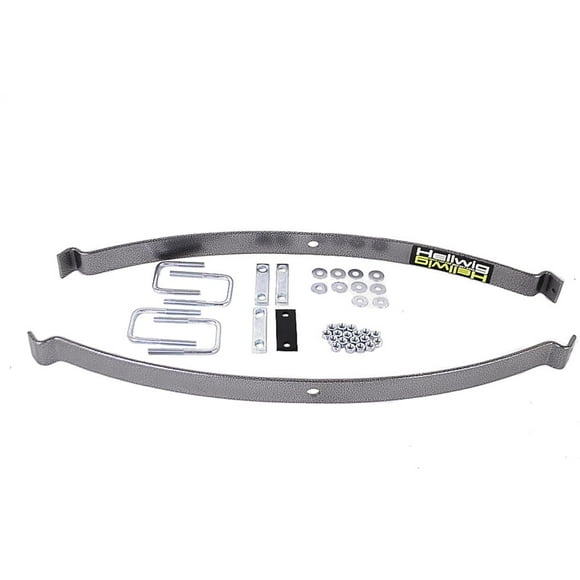 Fits 2005-2013 Toyota Tacoma Hellwig Helper Spring Kit 981 EZ-990 Series; Leaf Spring Design; Rear Upper; 2000 Pound Load Capacity; Steel; With 2 Springs/U Bolts/Hardware