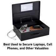 Black Portable Safe for Laptop with Electric Keypad, 5.8 in x 17.5 in x 13.6 in