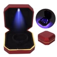 thumbnail image 4 of LED Bracelet Storage Box, Flocking Lining Fashionable Exquisite Jewelry Display Case Portable Firm Stable Bright Color  For Engagement For Proposal Red,Gold, 4 of 8