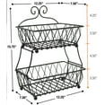 thumbnail image 3 of Sorbus Fruit Basket Display Stand, 2-Tier, for Vegetable, Fruit & Bread Counter Storage for Kitchen, Bathroom, Rectangular Antique Metal (Black), 3 of 7