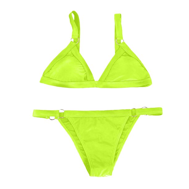Umitay Ladies Sexy Fashion Tight Bikini Solid Color Twopiece Split