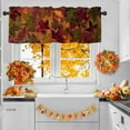 thumbnail image 2 of Fall Maple Leaves Window Valances Thanksgiving Autumn Kitchen Short Curtains with Rod Pocket Valance Drapes Farmhouse Window Treatment for Living Room Bathroom Decor 54" X 18", 2 of 6