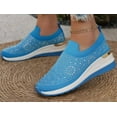 thumbnail image 5 of Rhinestone Slip On Sneakers for Women Breathable Sock Shoes Mesh Walking Shoes Comfortable Running Sports Shoes, 5 of 5