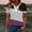 Purple plus size v neck blouses a1, variant on MORESEC Women Plus Size V Neck Short Sleeve Lace Up Color Block Tshirt Dressy Casual Blouses Cute Summer Tee Tops Vacation Clothes, Light Blue 3XL
