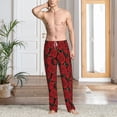 thumbnail image 5 of Uemuo Rose Flowers Pattern Men's Wide Leg Palazzo Lounge Pants with Pockets Light Weight Loose Comfy Casual Pajama Pants-Small, 5 of 9