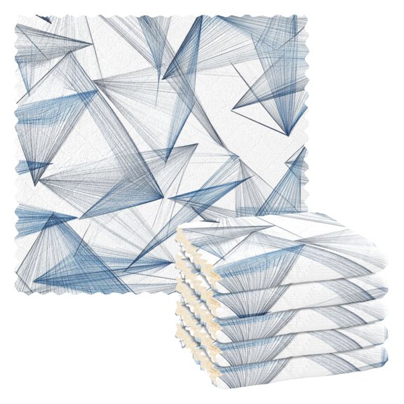 6 Pieces of Kitchen Towels 11x11Inch Kitchen Dish Cloths Kitchen Dish Towels Reuseable Cleaning Cloths Blue Triangle