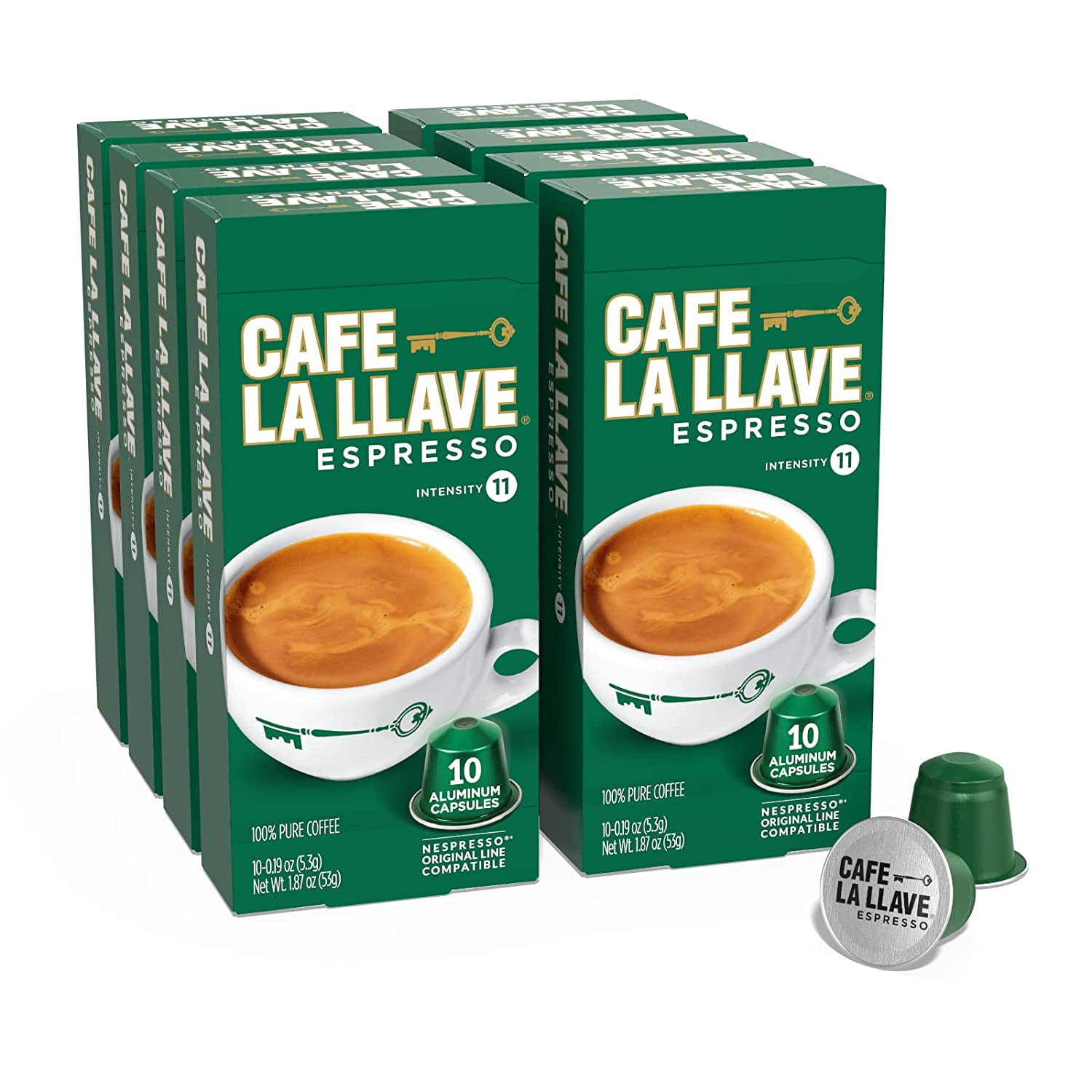 Cafe La Llave Espresso Capsules, Intensity 11-Recylable Coffee Compatible with Nespresso Machines - Walmart.com