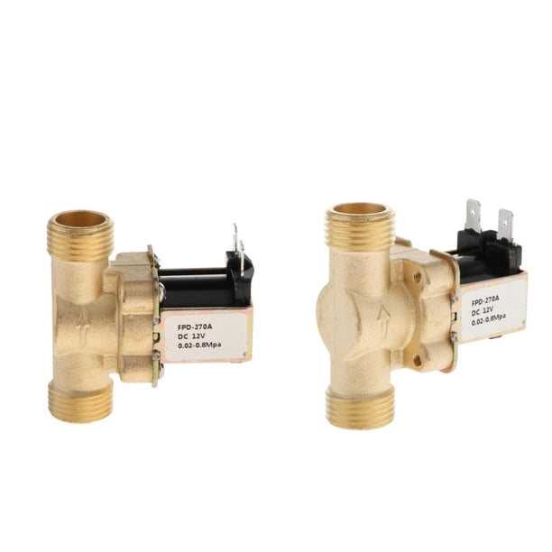 Válvula Solenoide de Latón de 2 Piezas, Válvula de Bobina Cerrada para de Agua DC12V